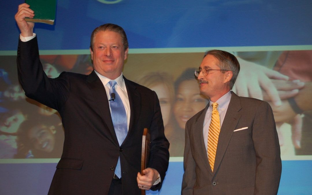 Robert Parham presented The Green Bible to Al Gore