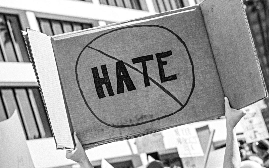 A sign saying do not hate