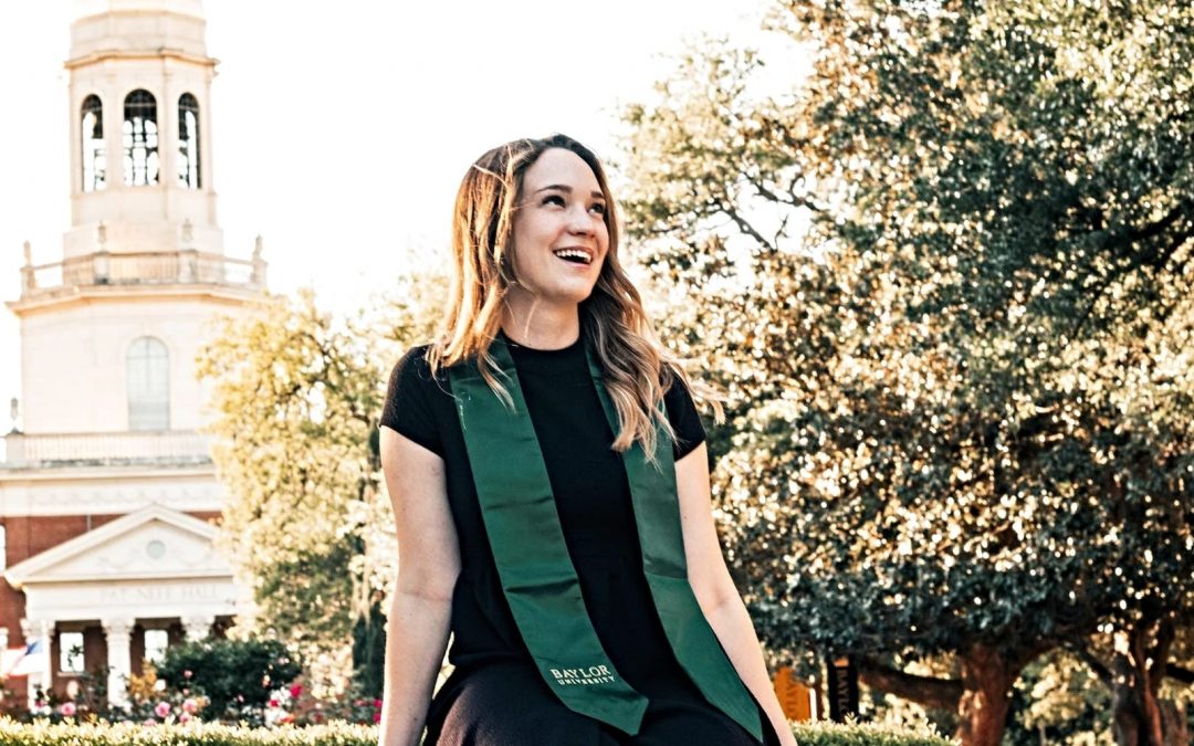 Paige Hardy on Baylor University's campus