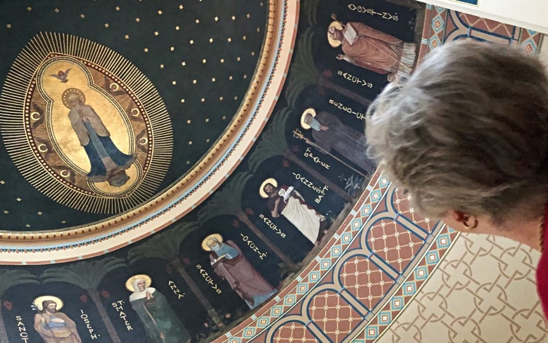 Molly Marshall inside Basilica of Immaculate Conception at Conception Abbey