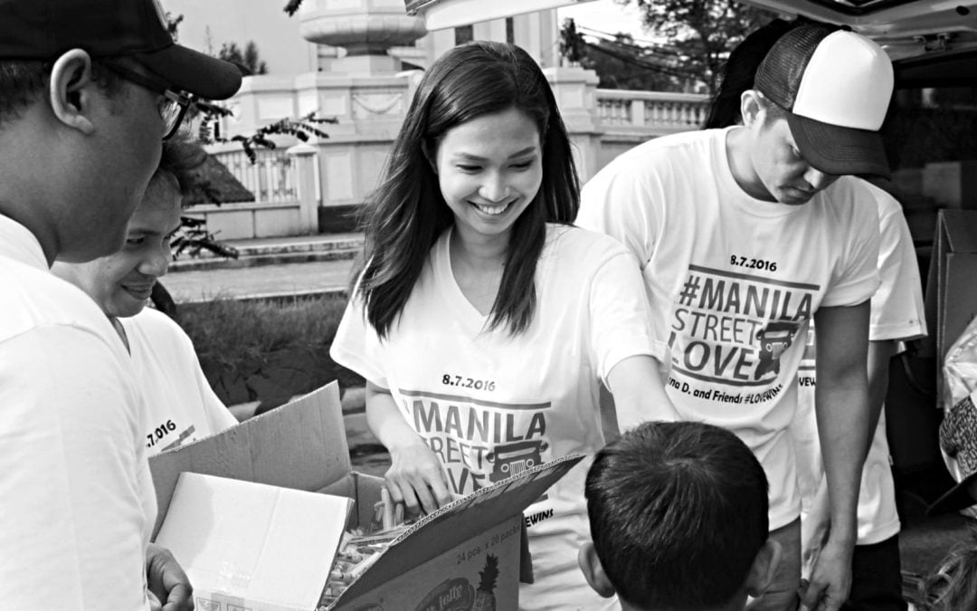 Young adults volunteering, distributing supplies